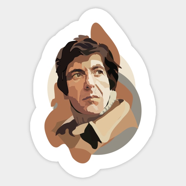 Leonard Cohen Sticker by annamckay